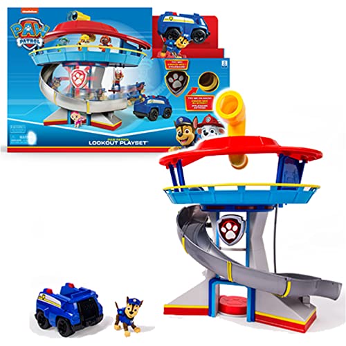 Paw Patrol Lookout Hauptquartier Spielset mit Chase Figur und Basis Fahrzeug,...