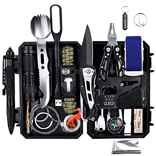 YEVHEV Outdoor Survival Kit 60 in 1,Multifunktional Outdoor Kit mit...