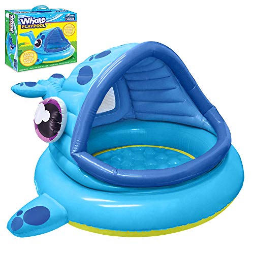 Planschbecken für Kinder Aufblasbar mit Sonnenschutz Wal Baby Pool mit Dach...