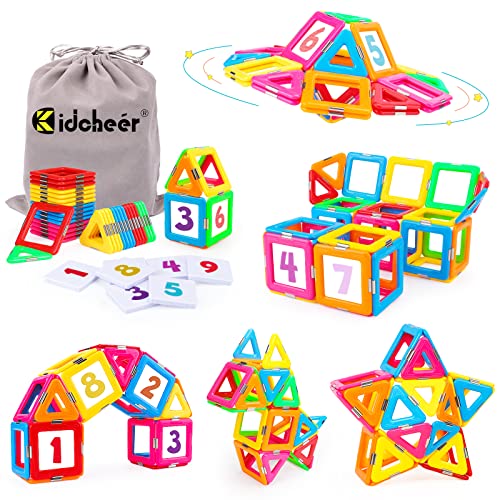 KIDCHEER Magnetische Bausteine Magnetspiele ab 2 3 4 5 6 7 Jahren, Montessori...