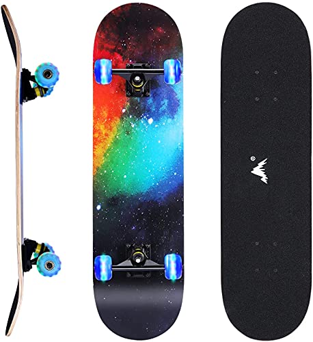 Skateboard Komplettboard Erwachsene Kinder 31x 8 Zoll Skateboards Doppel Kick...