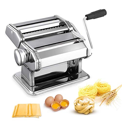 Nudelmaschine Pasta Maker Edelstahl Frische Manuell Pasta Walze Maschine Cutter...