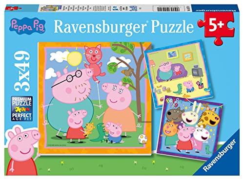 Ravensburger Kinderpuzzle 05579 - Peppas Familie und Freunde - 3x49 Teile Peppa...