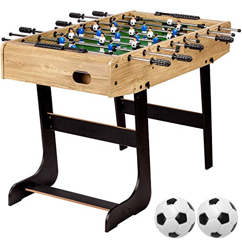 GAMES PLANET Tischfussball „Belfast“, klappbar, Farbe: Holzdekor hell,...