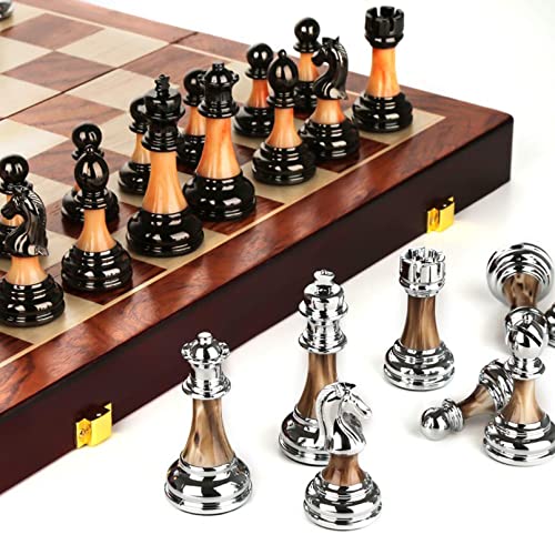 Cutfouwe schachfiguren Holz hochwertig, Schachbrett edel .schachspiel Kinder,...