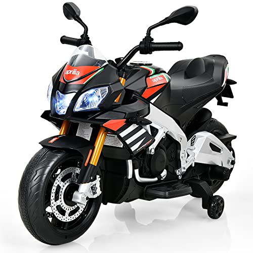 DREAMADE 12V Elektro-Motorrad mit Stützrädern, Kindermotorrad,...
