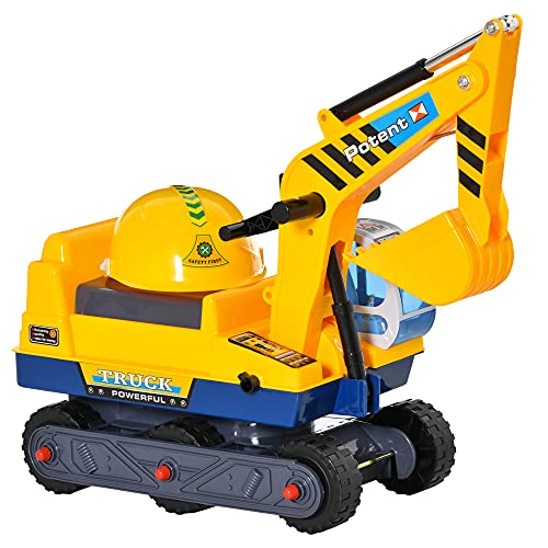 HOMCOM Kinderbagger Sitzbagger für Kleinkinder Rutscher Kinder Sitzbagger mit...
