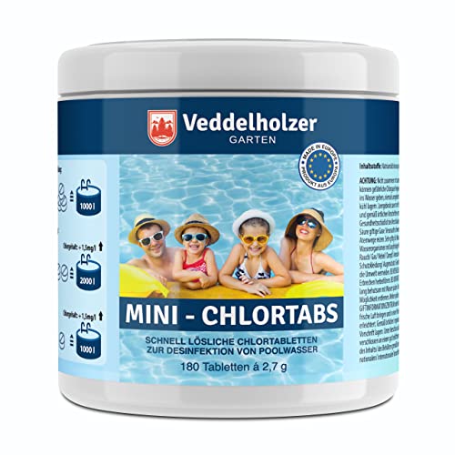 Veddelholzer 180 Chlor Mini Tabs. Schnelllösliche Chlortabletten für Pool...