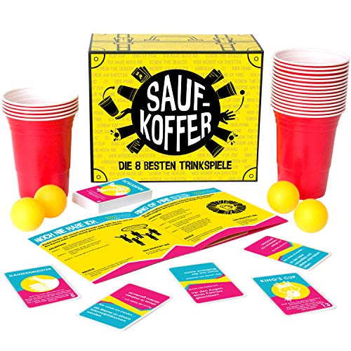 GUTTER GAMES Saufkoffer - Die 8 Besten Trinkspiele (Bier Pong, Noch Nie Habe...