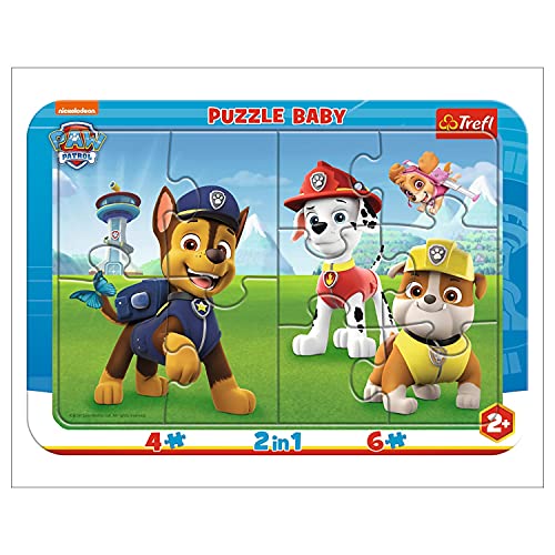 Trefl, Puzzle, Rahmenpuzzle mit Unterlage, 10 Teile, Das Paw Patrol-Team, für...