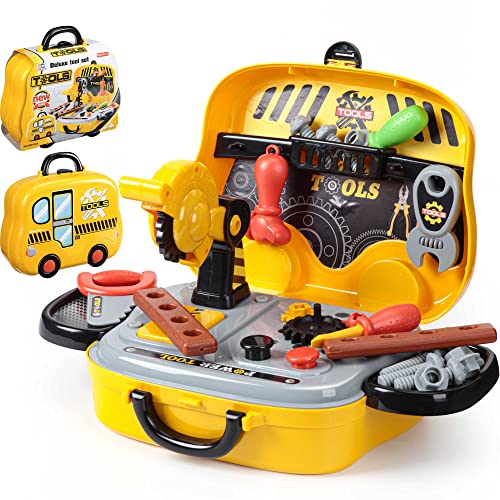 ThinkMax 31-teiliges Kinder-Werkzeugset, Werkbank-Spielset, Werkzeugkasten für...