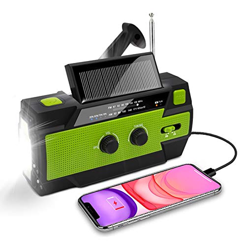 Nigecue Solar Radio, Tragbar Kurbelradio Dynamo Radio mit AM/FM, Eingebaute...