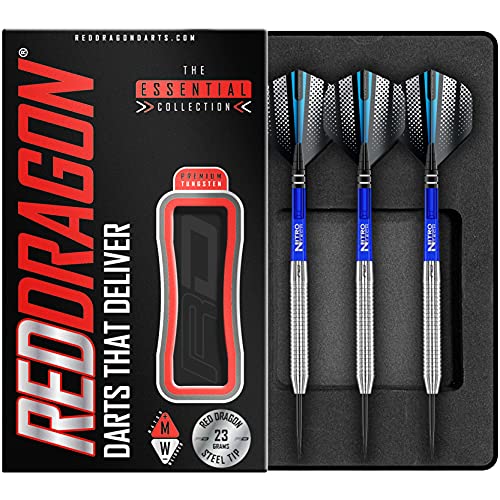 RED DRAGON Razor Edge Original Dartpfeile 23 Gram Tungsten Profi Steel Darts mit...