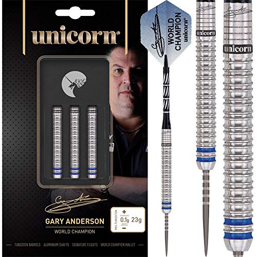 Unicorn World Champion Natural Gary Anderson Phase 3 Steel Dart, 90% Tungsten,...