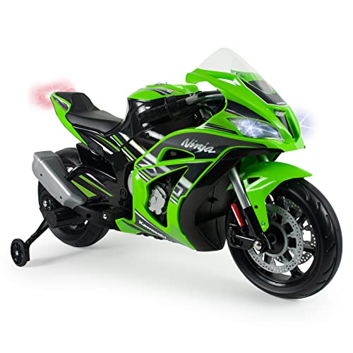 INJUSA - Kindermotorrad Ninja Kawasaki ZX10 12V mit MP3 und...