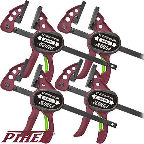 2 Paar Piher Micro Quick Einhandzwinge 20 cm Schraubzwinge Spann Spreiz Zwinge...