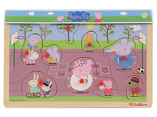 Simba 109265700 Peppa Pig Steckpuzzle, Mehrfarbig