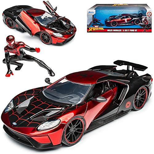 Ford GT Spiderman Marvel Avengers Miles Morales Rot Schwarz Ab 2017 1/24 Jada...