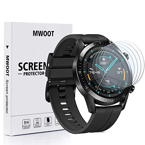 MWOOT 4 Stück Schutzfolie Kompatibel mit Huawei Watch GT2 46MM und Garmin...