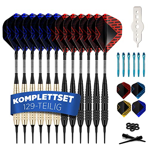 DartPro Dartpfeile mit Kunststoffspitze – 12 Dartpfeile für elektronische...