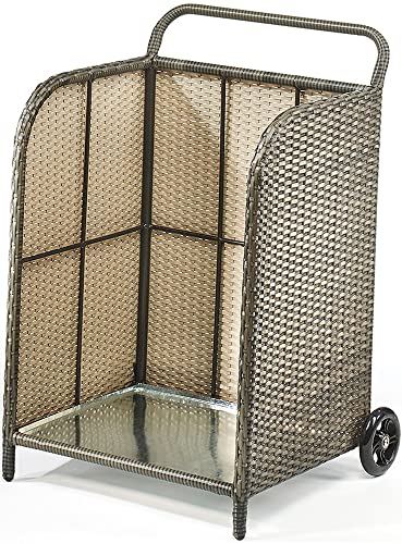 Kobolo Kaminholzwagen Transportwagen von Kobolo aus Polyrattan grau auf...