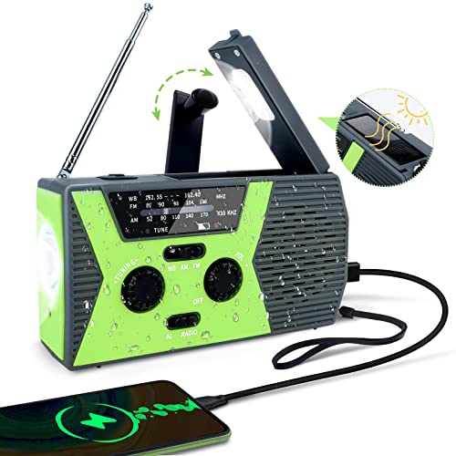 Kurbelradio Solar Radio AM FM, Kurbelradio Weltempfänger, Notfallradio, USB...