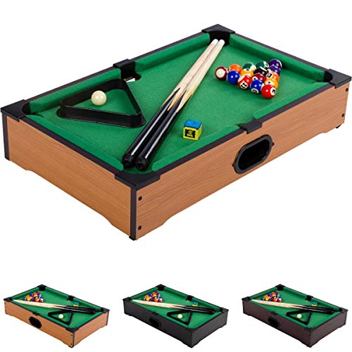 GAMES PLANET Mini Pool Billardtisch Nano inkl. Zubehör (2 Queues, Kugeln,...