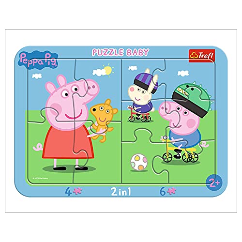 Trefl, Puzzle, Rahmenpuzzle mit Unterlage, 10 Teile, Peppa Pig, für Kinder ab 2...