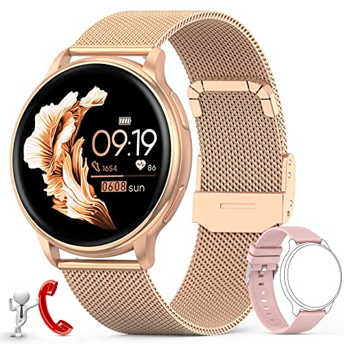 Smartwatch Damen, 1.32 Zoll Touchscreen Armbanduhr mit Bluetooth Anruf, IP67...