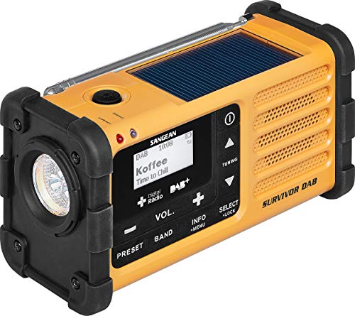 Sangean MMR-88 Survivor M8 Radio - Tragbares Notfall radio - Kurbelradio mit...