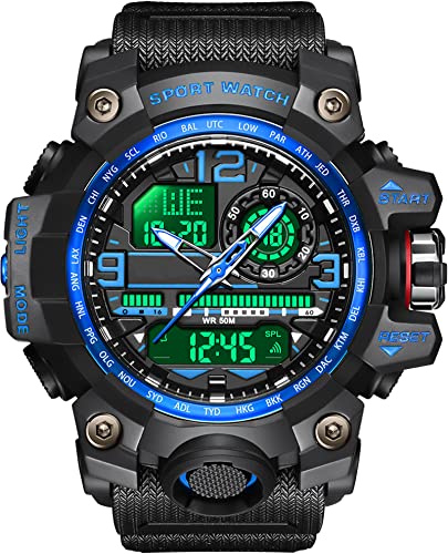 Militär Große Armbanduhr Herren Uhren Analog Digitaluhr 5 ATM wasserdichte...