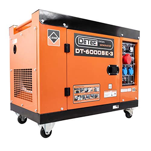 DeTec. 3-Phasen Diesel Generator Notstrom Aggregat DT-6000SE-3 230V 5.5 kW max....