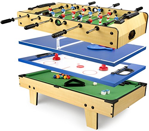 Leomark Multigame Mobile Spieltisch ~aus Holz ~Tischfußball, Billard, Hockey,...