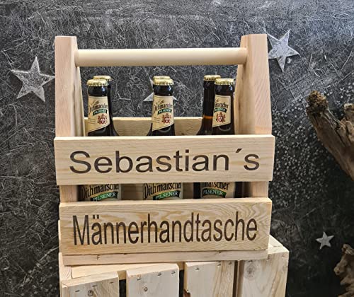 Personalisierte Männerhandtasche, 6er Bierträger mit Gravur, Sixpack,...