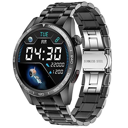 Smartwatch Herren mit Bluetooth-Anruf,1.32' HD Voll-Touchscreen Fitnessuhr mit...