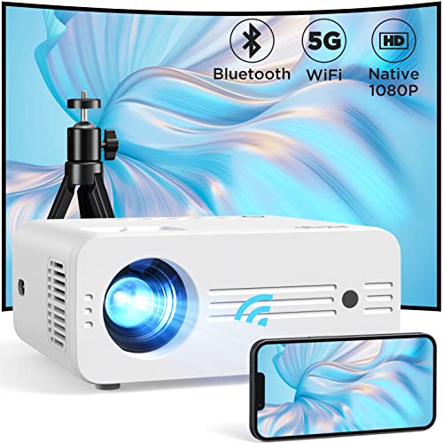 Beamer, Full HD 1080P 2.4/5G Hz WiFi Bluetooth Beamer 8500 Lumen,300'' Display...