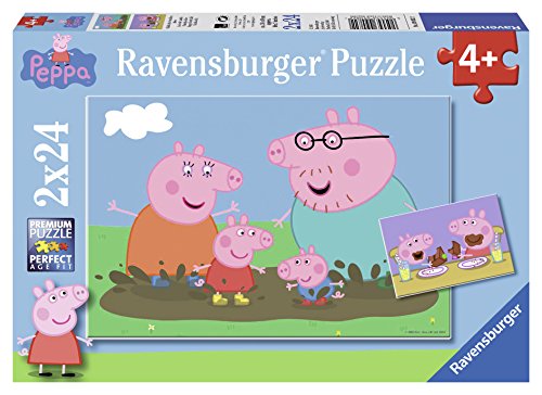 Ravensburger 09082 - Peppa Pig: Glückliches Familienleben, 2 x 24 Teile Puzzle