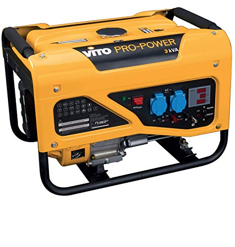 VITO 3kVA 2.5kw Dauerleistung 2700 Watt max. Benzin Stromerzeuger 6.5PS, 16A,...
