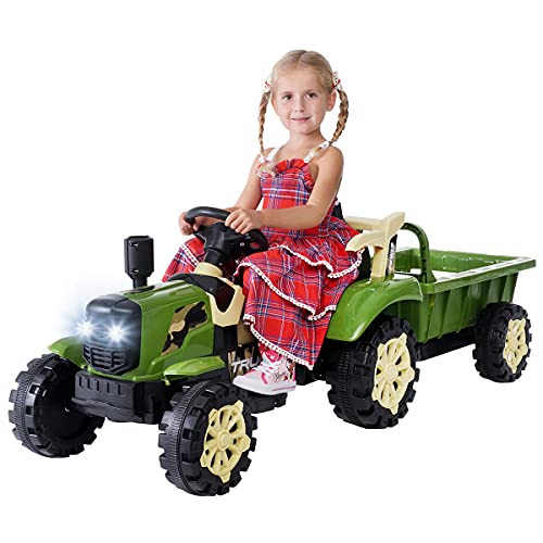 Actionbikes Motors Kinder Elektro Traktor mit Anhänger - 2,4 Ghz Fernbedienung...