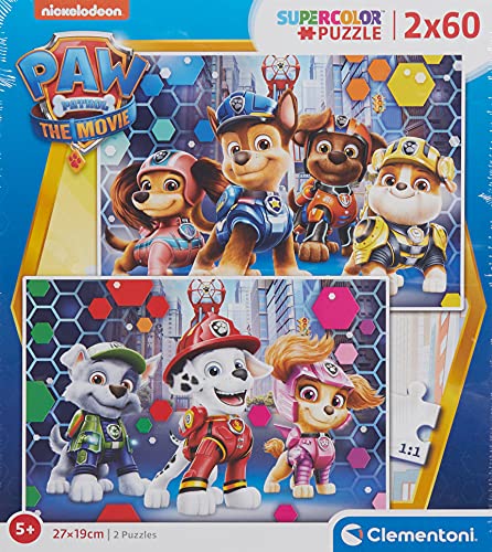 Clementoni 24787 Peppa Wutz Supercolor Paw Patrol The Movie – 2 x 60 Teile –...