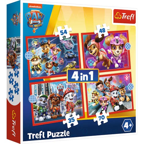 Trefl 34374 Stadt, PAW Patrol von 35 bis 70 Teilen, 4 Sets, für Kinder ab 4...