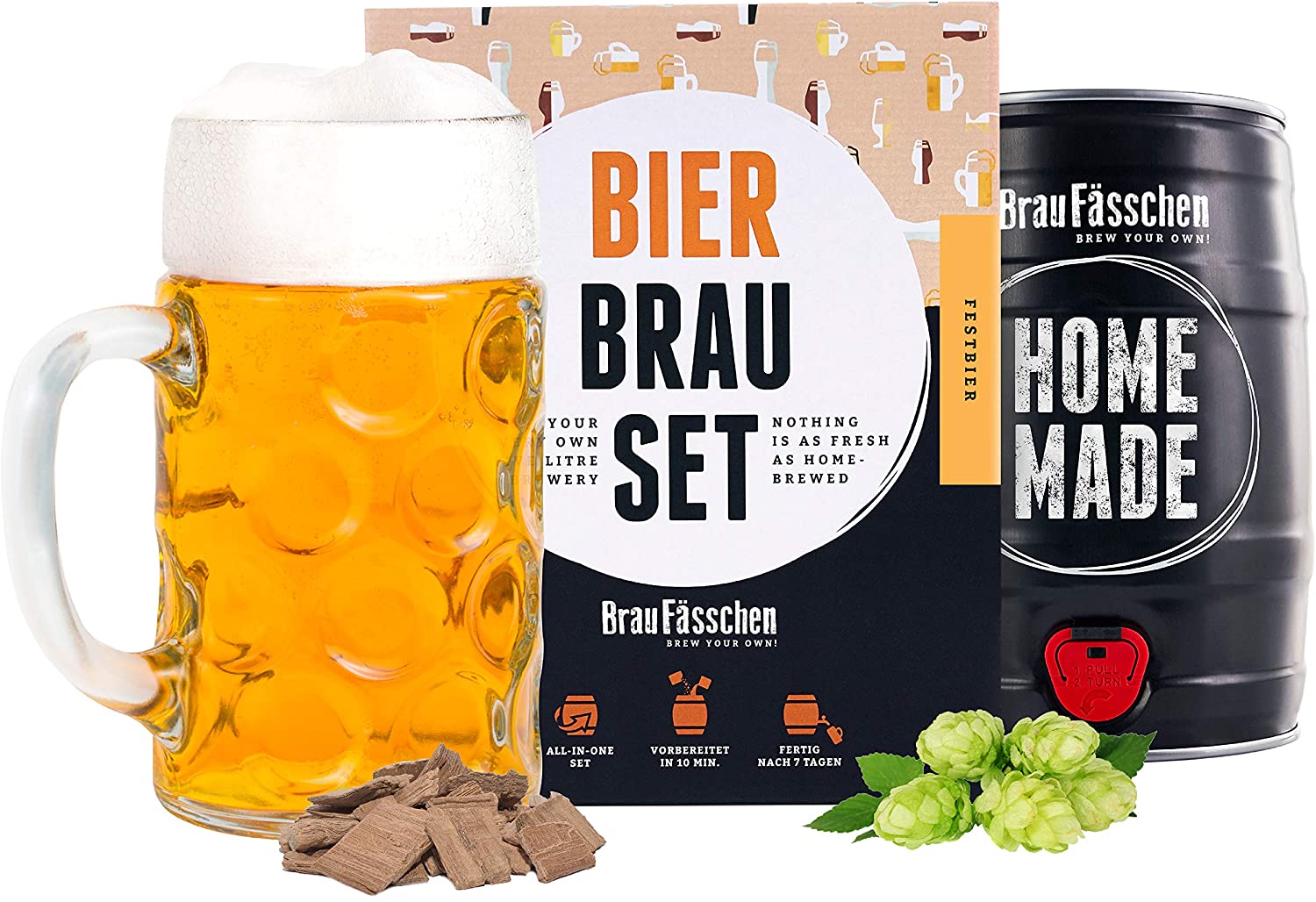 Bierbrauset Komplettausstattung Für Bis 23 Liter – Inkl. Gäreimer, Flaschen, Kronenkorken & Brauanleitung